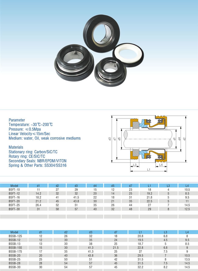Торцевое уплотнение PCSB-28 аналог Wilo,Grundfos,KSB,Pedrollo
