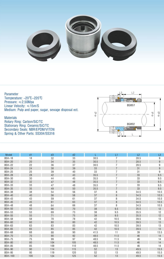Торцевое уплотнение HJ92N/40 аналог Wilo,Grundfos,KSB,Pedrollo