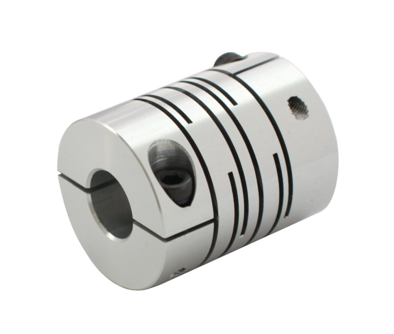 Муфта разрезная INNOCONT d=12 мм, с зажимным кольцом, материал - алюминий, диаметры валов 4*4 мм, номинальный момент 0,5 Нм