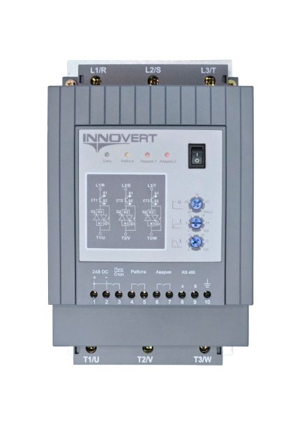 Устройство,плавного,пуска,с,кнопкой,INNOVERT,SSD303D43ES,,60А,,питание,управления,24В,,RS-485