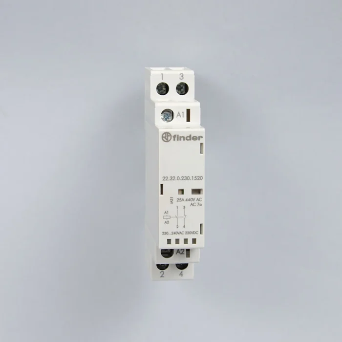223202301520 | Контактор, 1НО+1НЗ, 25 А, 230В AC/DC, мех.индикатор + LED, AgNi, Finder