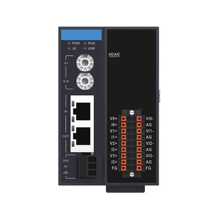 GR10-4DAE | Модуль расширения ведомый EtherCAT 4 аналоговых выхода, съемный пружинный зажим, Inovance