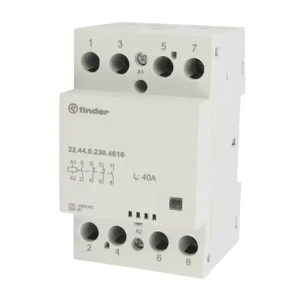 224400124610PAS | Контактор, 2НО+2НЗ, 40 А, 12В AC/DC, мех.индикатор, AgSnO2, Finder