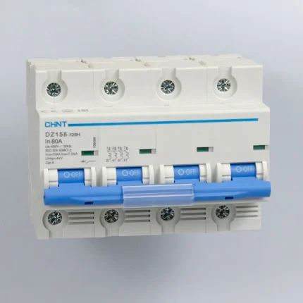 158098 | Автоматический выключатель DZ158-125H 4P 80А 10кА кривая 8…12In, Chint