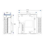GL10-8TC | Модуль расширения 8 входов термопар B, E, J, K, N, R, S, T, винтовые клеммы, Inovance — изображение 2