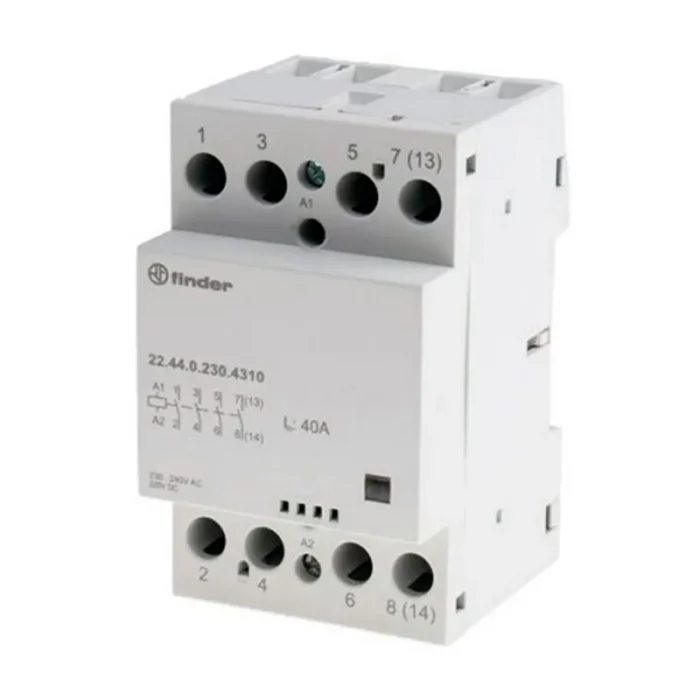 224401204310 | Контактор, 4НО, 40 А, 120В AC/DC, мех.индикатор, AgSnO2, Finder