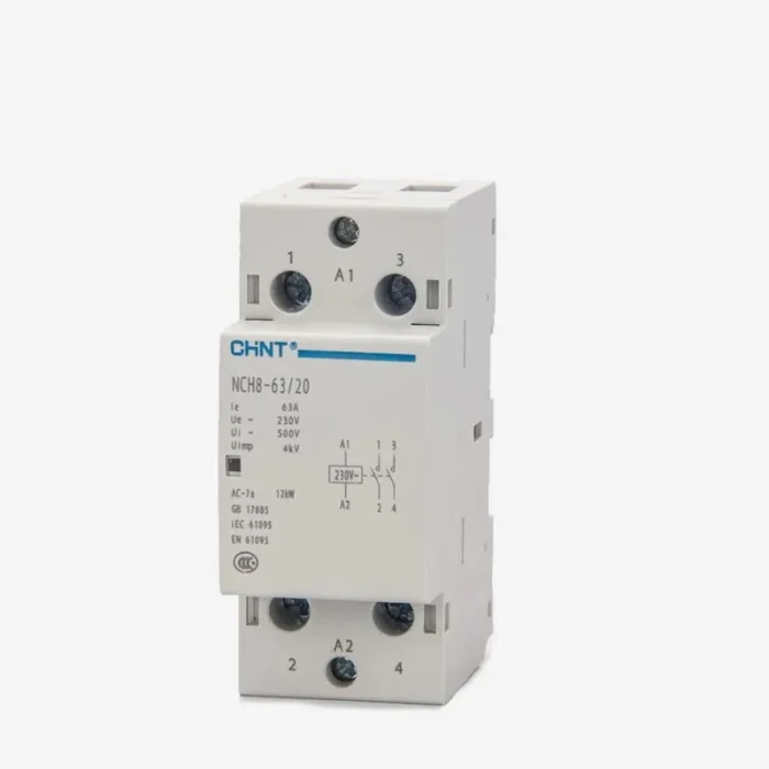 256094 | Контактор модульный NCH8-63/20 63А 2НО AC 24В, 50Гц, Chint