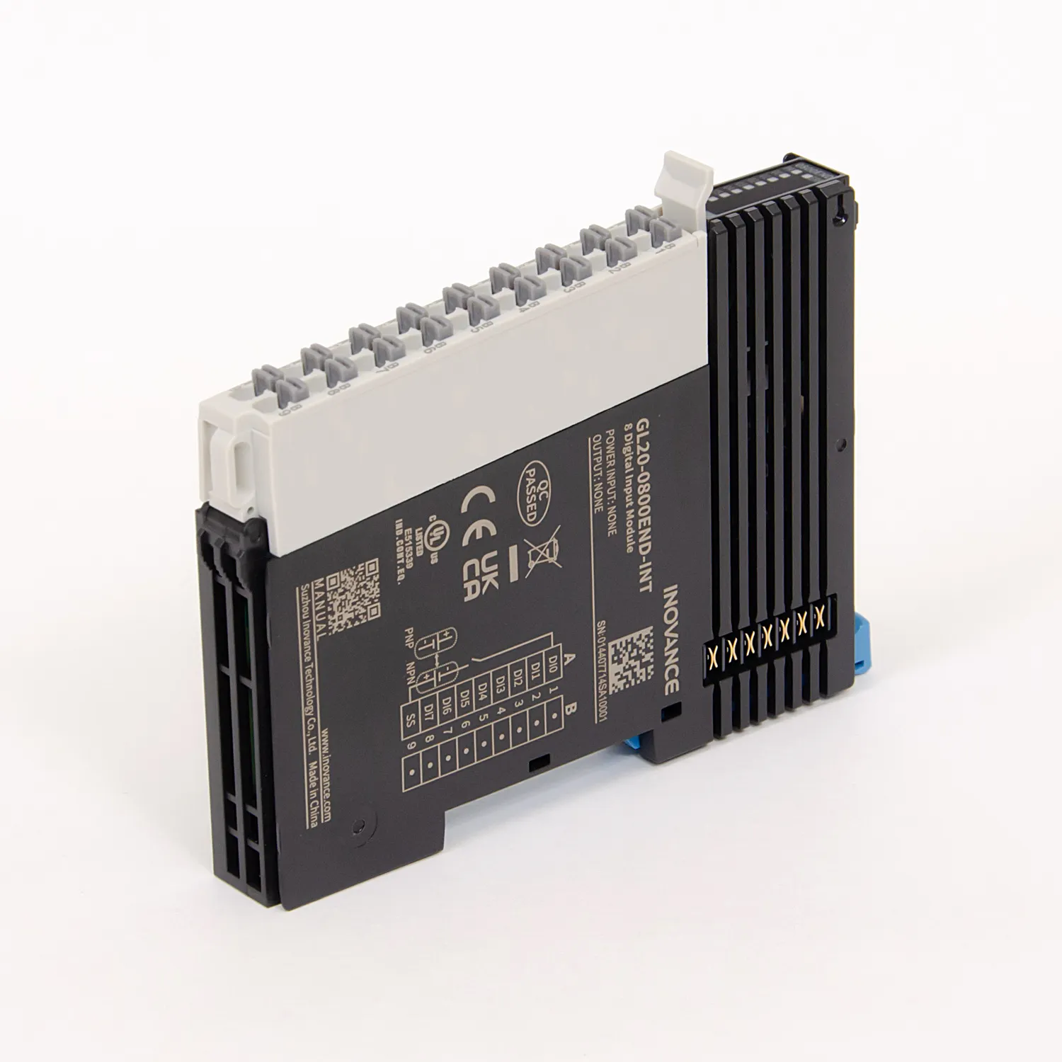 GL20-0800END | Модуль расширения для ПЛК Easy, 8 входов транзисторных NPN/PNP, клеммы Push-in, Inovance