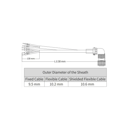 Силовой кабель для сервомотора MS1H2(до 3кВт)/MS1H3(до1,8кВт) с тормозом, 10м