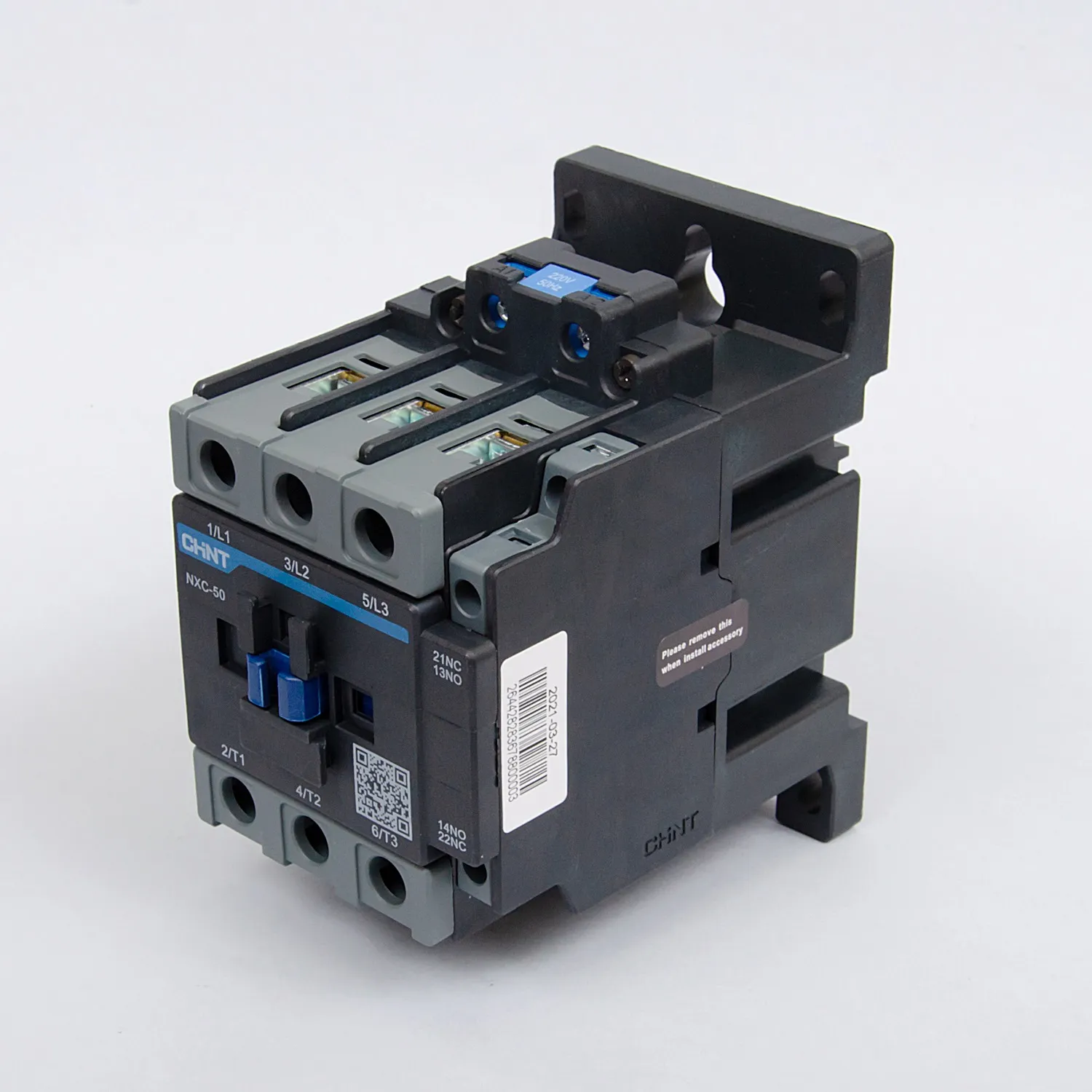 938005 | Контактор NXC-50 3P 50A AC48В (50/60Гц) 1НО+1НЗ, Chint