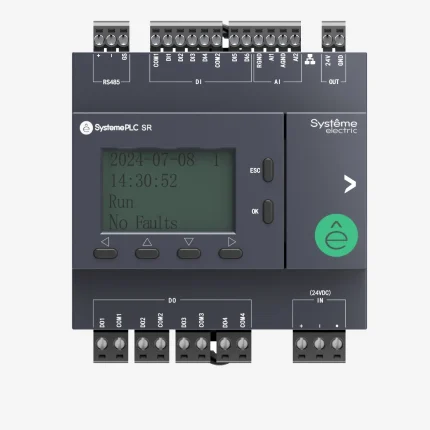 ZR2PP11BD2A | Интеллектуальное реле SR2; 24 VDC; дисплей; 12 IO: 6 DI, 4 DO (реле); 2 AI; 1xRS485, 1xRJ45, Systeme Electric