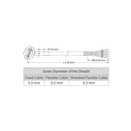 Силовой кабель для сервомотора MS1H1/MS1H4 с тормозом, подключение спереди, 10м