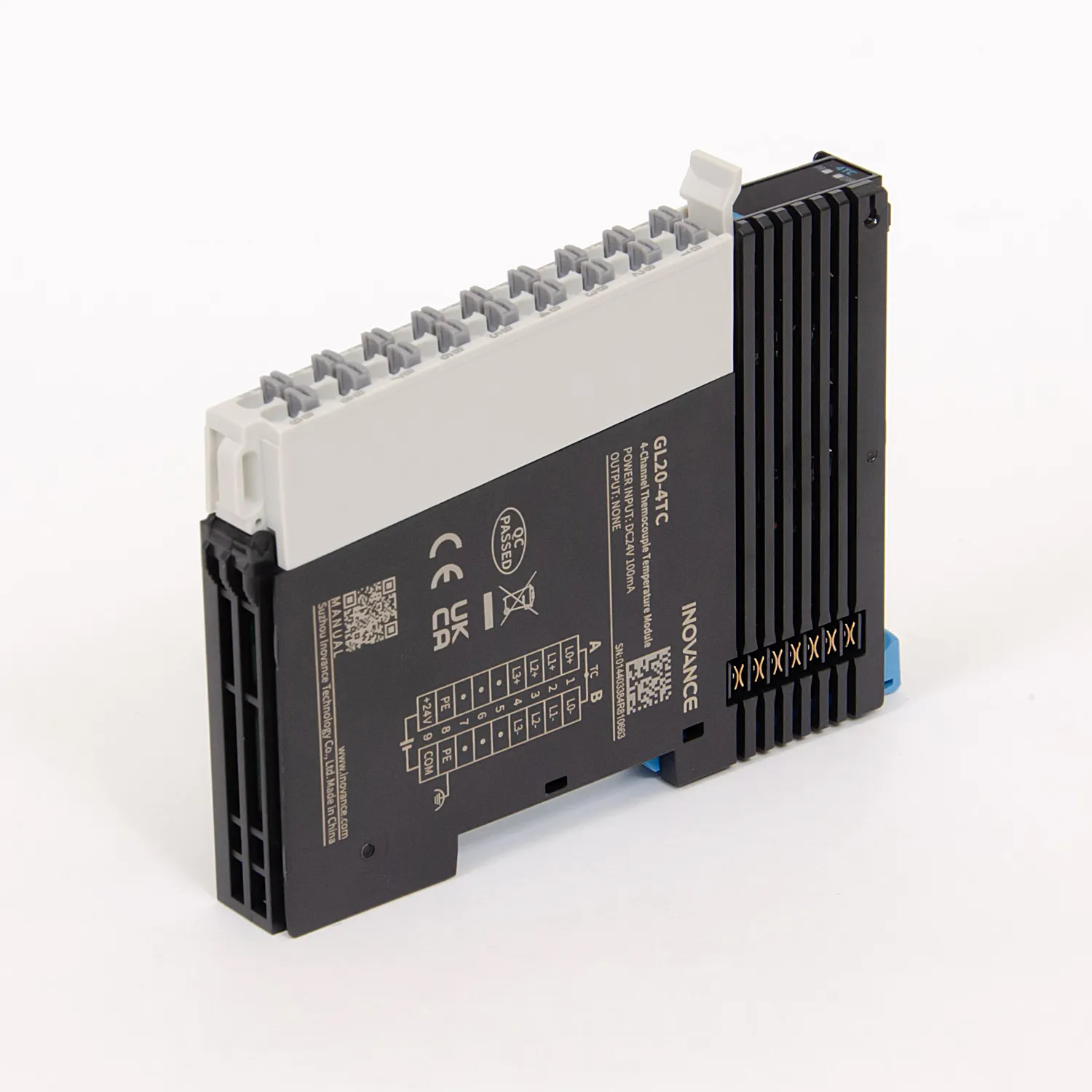 GL20-4TC | Модуль расширения для ПЛК Easy, 4 входа термопар, клеммы Push-in, Inovance