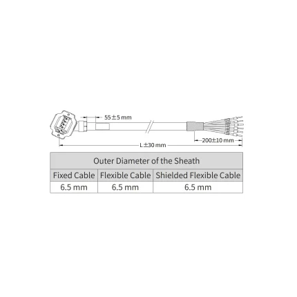 Силовой кабель для сервомотора MS1H1/MS1H4 с тормозом, подключение сзади, 10м