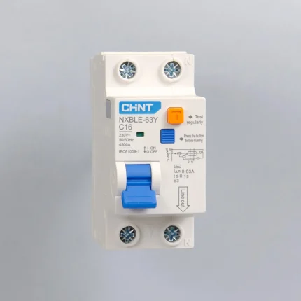 105542 | Дифференциальный автомат NXBLE-63Y 1P+N 16А 30мА электронный тип AС, характеристика C, 4,5кА, Chint