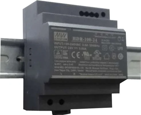 Блок питания MEAN WELL HDR-100-24N на DIN-рейку, 24 В, 4,2 А, 100,8 Вт